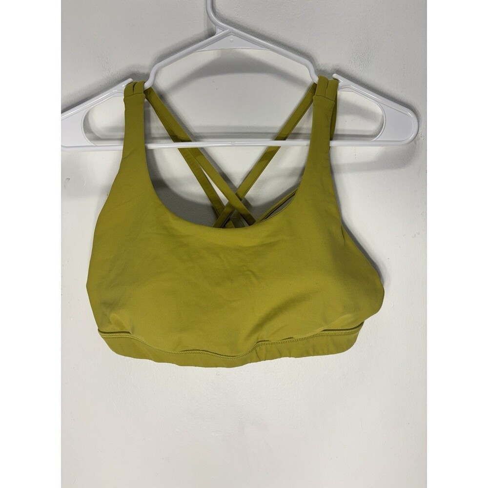 Lululemon Womens Energy Bra Size 10 B/C Cup Medium Support  Yellow Pear